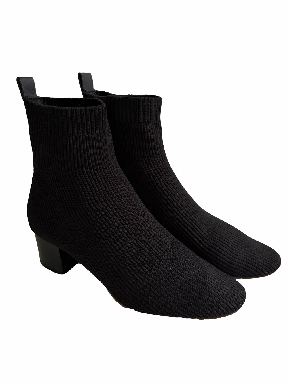 Everlane The Glove Boot ReKnit Booties Black Size 9 Comfort Stretch